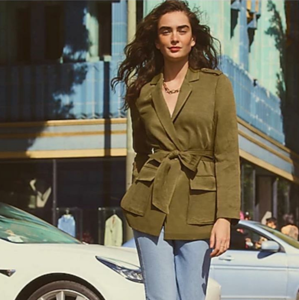 Express Cargo Long Sleeve Belted Jacket